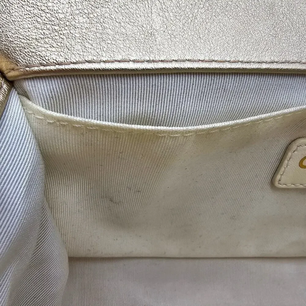 Chanel Medium Boy Perforated Gold Leather with Antique GHW